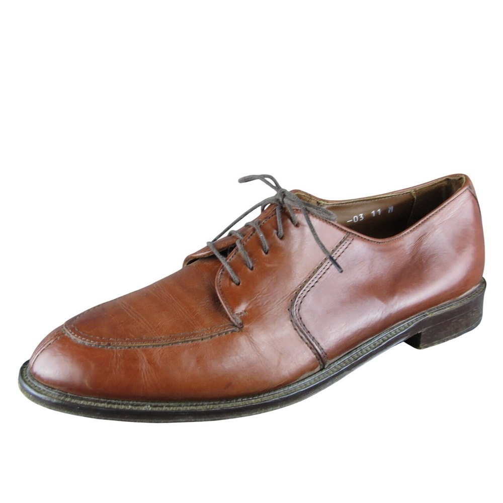 Vito Rufolo Mens Shoes Size 11 Made In Italy‎ Brown Leather Split Oxford Sharp